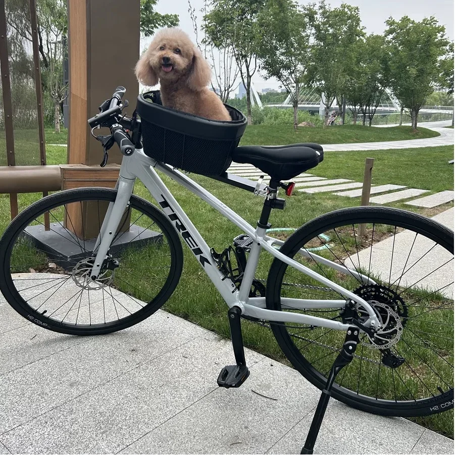 Mountain Biking With Dog - سلة حيوانات أليفة للدراجة الهوائية، حقيبة