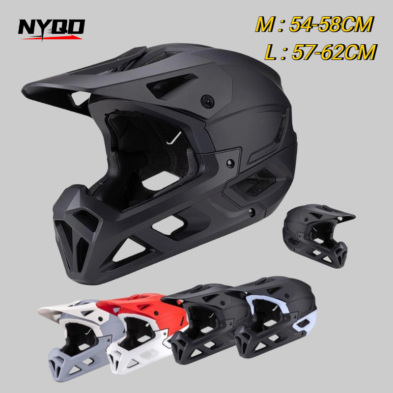 Mountain Biking Full Face Helmet - خوذة سباق الدراجات الجبلية للبالغين للرجال/النساء،