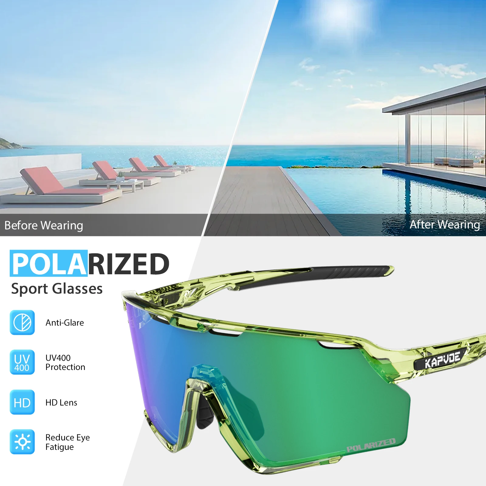Kapvoe جديد دراجة خارجية نظارا - مراجعة Mountain Biking Sunglasses وسعره